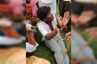 young man beaten by villagers in athani