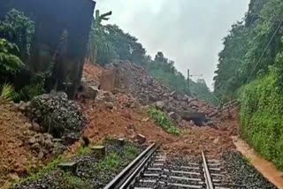 Land Collapsed on Railway track in Mangaluru