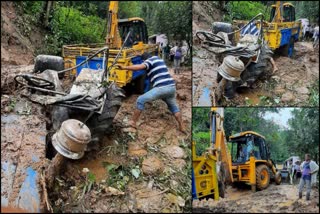 Tractor crushed by falling of Lhasa in Bhalwan