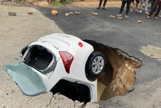 car stuck in pit