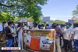 call taxi drivers protest in chennai