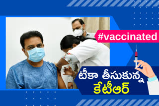 Minister KTR first dose Vaccination completed