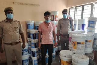 Fake paint seized,  आरोपी गिरफ्तार,  Noida Police Action