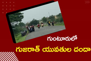 gujarat women collecting money from motorists at prathipadu in gujarat