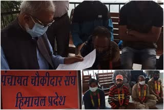 mla-rakesh-singha-meet-panchayat-chowkidar-who-setting-on-hunger-strike-in-shimla