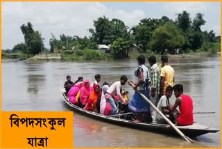 Dangerous Boat Journey At Kalgashia, Barpeta District