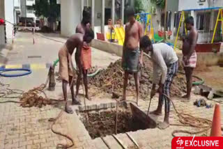 மழைநீர் சேகரிப்பு தொட்டிகள் அமைக்கும் பணி