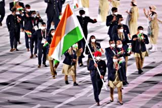 Indian contingent  opening ceremony of Tokyo Olympics  Tokyo Olympics 2020  टोक्यो ओलंपिक 2020  मनप्रीत और मैरीकॉम