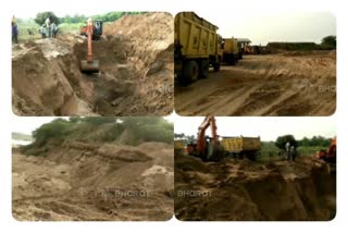 excavation of sand