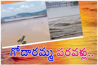 heavy flood flow in godavari