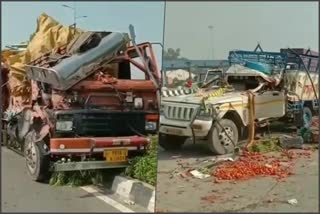 panipat toll plaza two road accidents