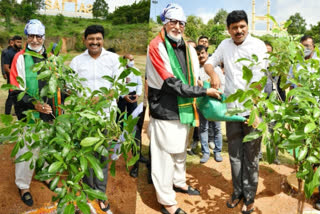 Amitabh Bachchan takes part in Green India Challenge in Ramoji Film City