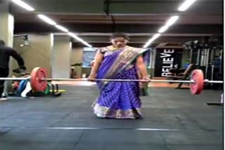 one lady busy at gym