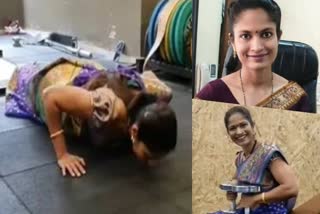 Sherwari raised message for healthy life  Push-up with sari wear  സാരിയുടുത്ത് പുഷ് അപ്  സിംബിളായി ഉയര്‍ത്തും ഡമ്പല്‍  ജീവിതം സന്ദേശമാക്കി ഷര്‍വരി  ഡോക്ടര്‍ ഷര്‍വരി ഇനാംദാര്‍  Sharwari Inamdar  Sharwari has a huge passion for exercise  ETV Bharat  doctor by profession  ഇ.ടി.വി ഭാരത്  പവര്‍ ലിഫ്റ്റര്‍  ജിമ്മിലെ ഡെയ്‌ലി വര്‍ക്ഔട്ട്  പൂനെ  മഹാരാഷ്ട്ര