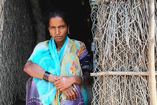 Woman sitting at home