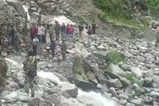 Army personnel remove debris to open Badrinath National Highway