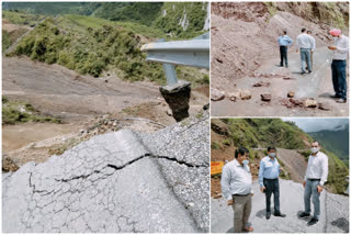 SDM Vivek Mahajan arrived to inspect the landslide area in Paonta Sahib