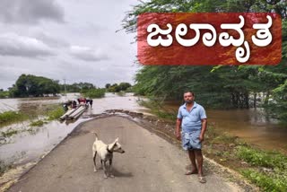 Disconnection of two villages by flood in muddebihala