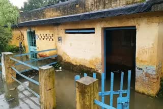 railway colony of koderma submerged in rain