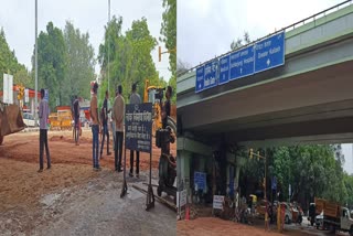 repair done in 24 hours of road under iit flyover