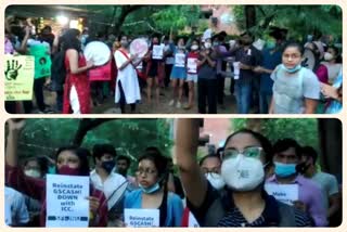 JNU students union protests against sexual harassment