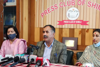 शिमला में बीजेपी की प्रेस वार्ता