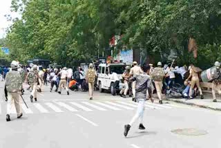 lathi charge on students, students protest in jodhpur