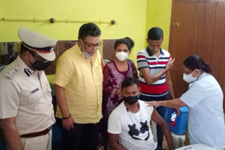 MLA Indranil Sen arranged Covid Vaccination for members of local puja committee
