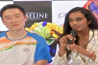 pv-sindhu-and-her-coach-park-tae-sang-reach-sindhus-residence-in-hyderabad