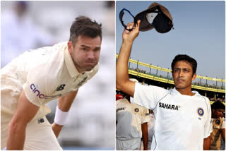 James Anderson equal to Anil Kumble's most test wickets Taker  record