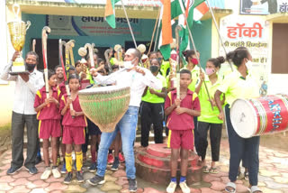 celebration in nursery simdega on the victory of indian mens hockey team