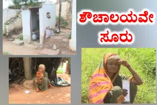 Old woman lives inside toilet