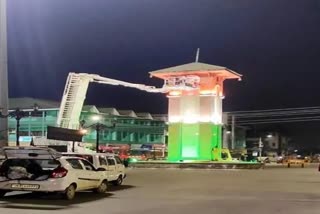 J-K: Clock Tower at Srinagar's Lal Chowk illuminated in Tricolour