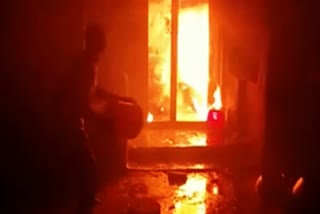 fire in a house due to leakage in gas cylinder in ranchi