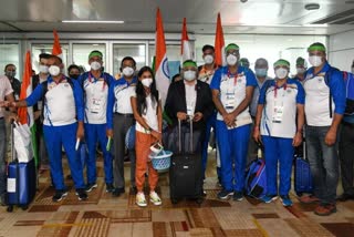 Indian athletics team returns from Tokyo Olympics to Delhi