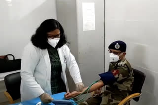 Soldiers donated blood in CISF Mahipalpur camp