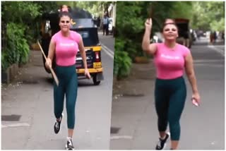 rakhi-sawant-does-javelin-throw-on-street-video-goes-viral-on-social-media
