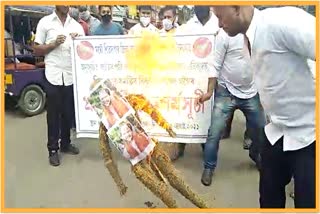 akhil gogoi effigy burnt