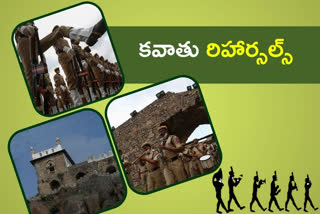 Police rehearsals at Golconda Fort, golconda fort rehearsals