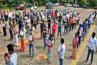 protest against teacher in subramanya