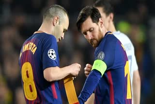 Andres Iniesta  Barcelona legend  Barcelona  Lionel Messi  ലയണല്‍ മെസി  ആന്ദ്രേ ഇനിയെസ്റ്റ  പാരീസ് സെന്‍റ് ജെർമെയ്‌ന്‍  ബാഴ്സലോണ