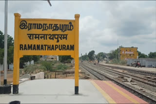 Railway work electric line  Railway work  Railway work in ramanathapuram  ramanathapuram news  ramanathapuram latest news  Electrification of the railway line process going on in Ramanathapuram  ரயில் பாதையை மின்மயமாக்கும் பணி  ராமநாதபுரத்தில் ரயில் பாதையை மின்மயமாக்கும் பணி  ரயில் பாதையை மின்மயமாக்கும் பணிகள் தீவிரம்