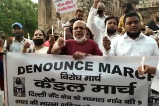 candle march against nangal rape murder case by mehrauli mahila vichar manch