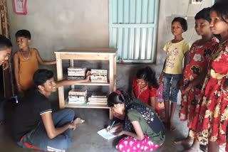 Viswa Bharati University Student Soumyadeepta Bose Run Six Community Library in Kulpi South 24 pargana