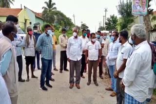 mla cs puttaraju visits corona affected village