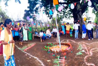 Primitive tribal community sang national anthem for first time at Sarguja in Palamu