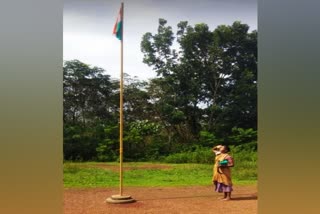 woman Saluting Flag