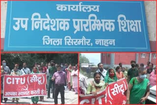 CITU protest in nahan