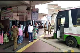 old man dead in RTC Bus, husnabad bus stand