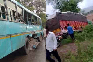 Gurugram Haryana roadways bus truck accident